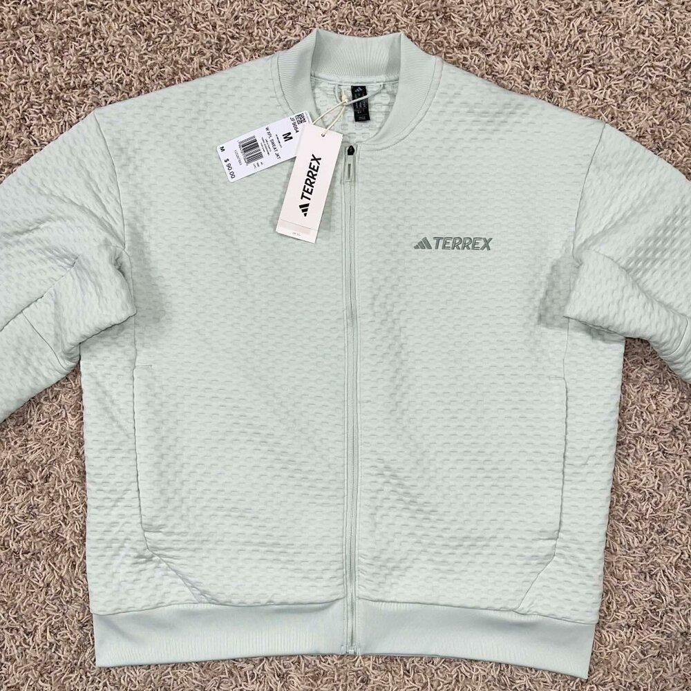 Adidas Women’s Terrex Xploric Sweater Jacket Linen Green JF9064, Size M (New) - Picture 4 of 15